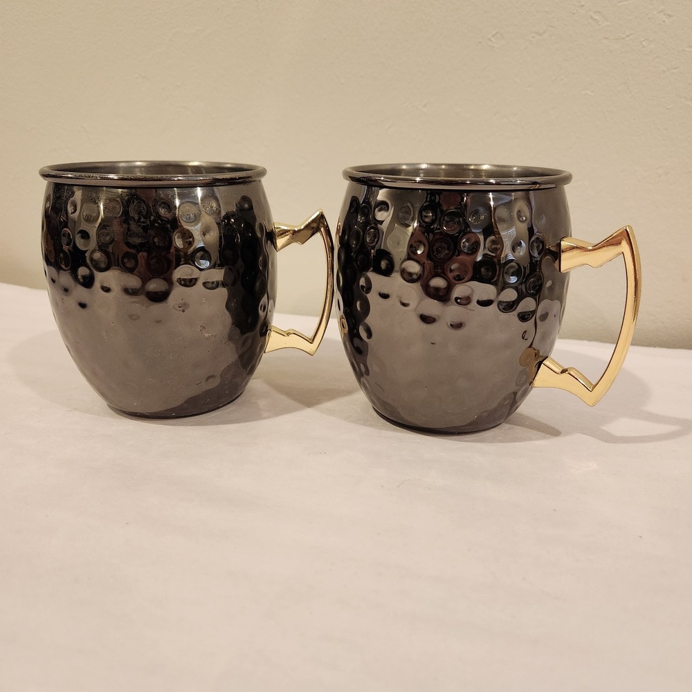 Eco One by Silver One Hammered Steel Moscow Mule Mug - Pair of 2